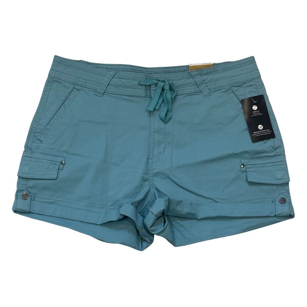 Ocean Coast Stretch Twill Cargo Shorts Women’s 12 Turquoise 3” Inseam NWT